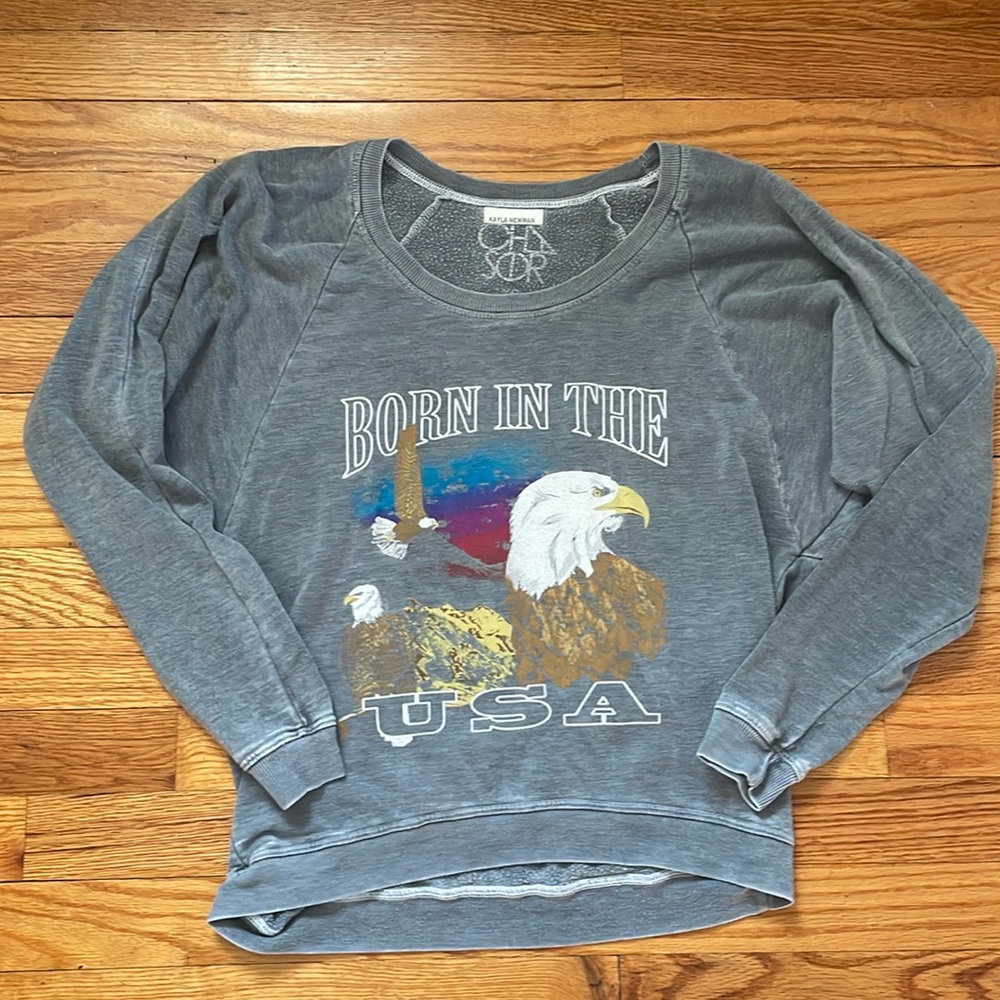 “Born in the USA” grey Chaser sweatshirt